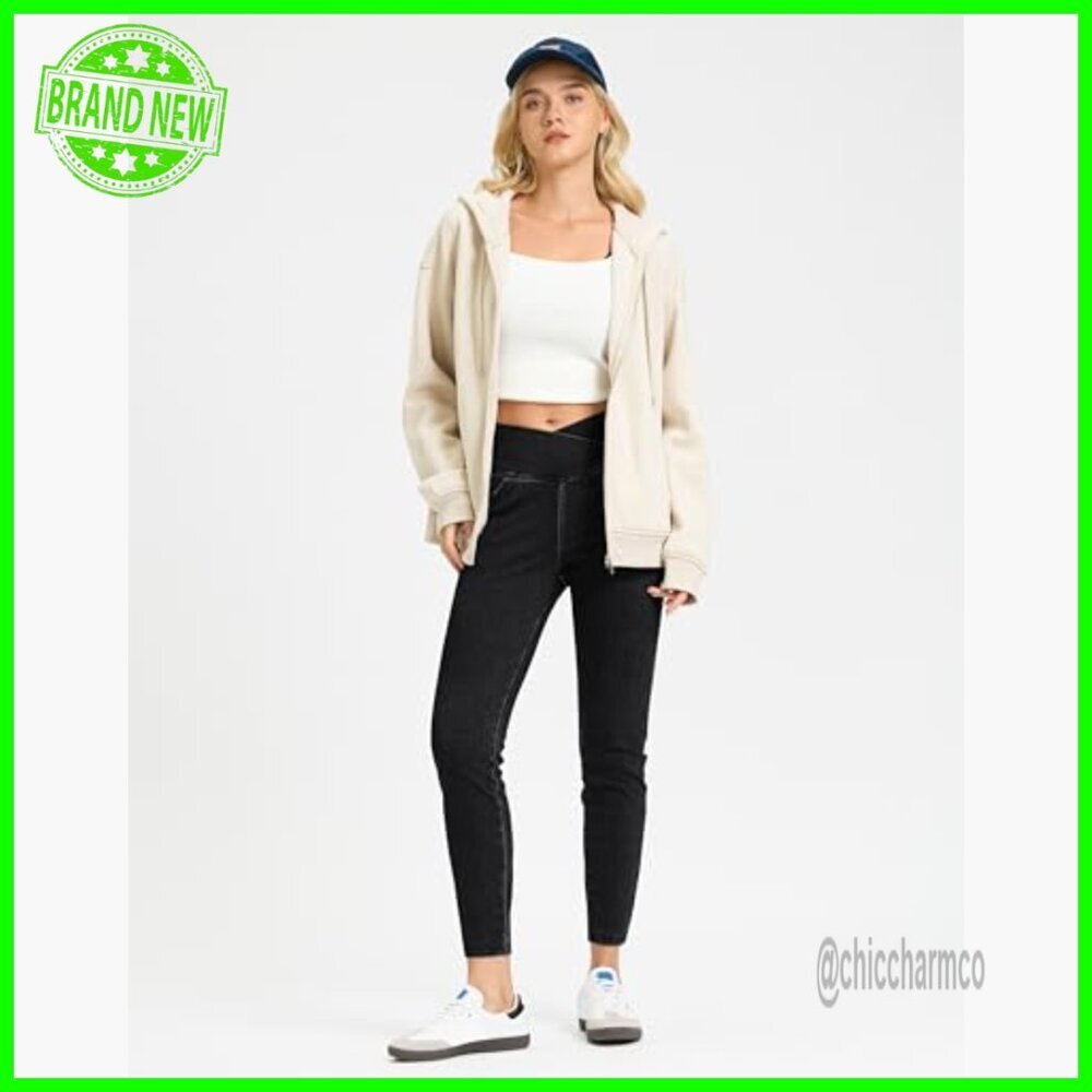 High Waisted Skinny Jeggings Tummy Control Stretchy Pull On Denim Leggings - Picture 6 of 7